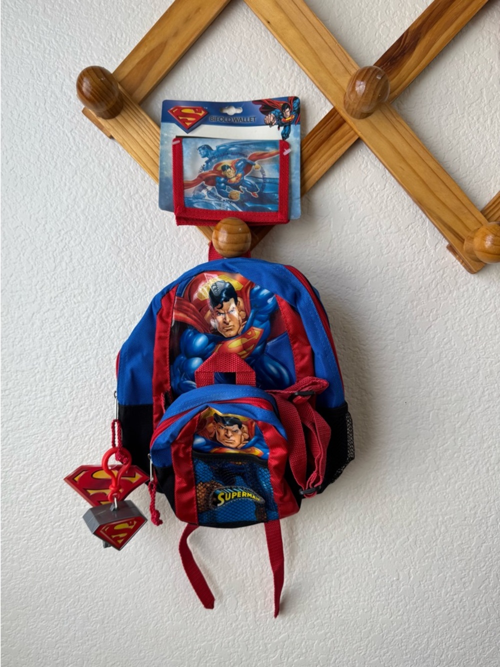 Vintage Superman Backpack and Wallet